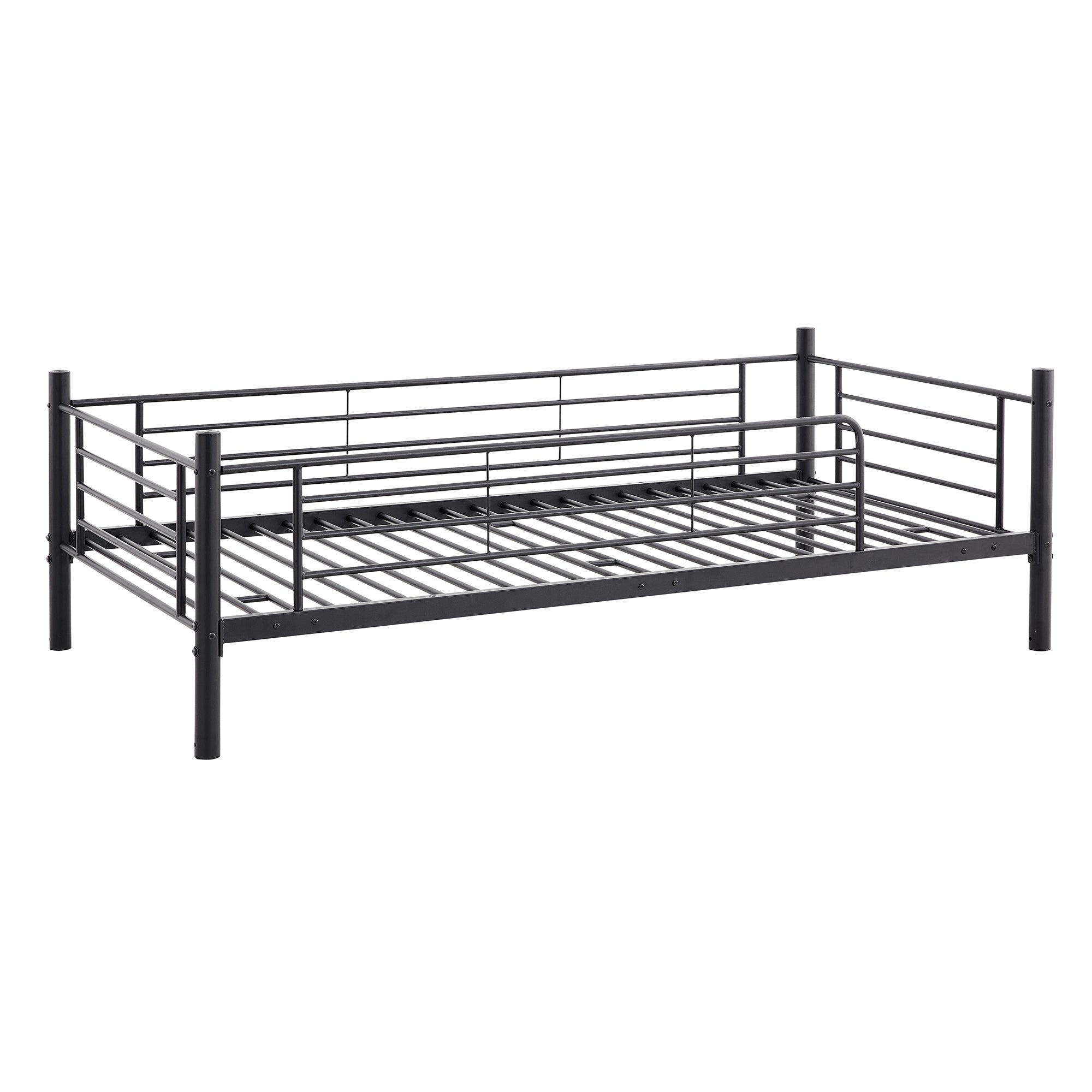 Twin-Twin-Twin Triple Bed with Built-in Ladder, Divided into Three Separate Beds,Black(OLD SKU:LP000197AAB)