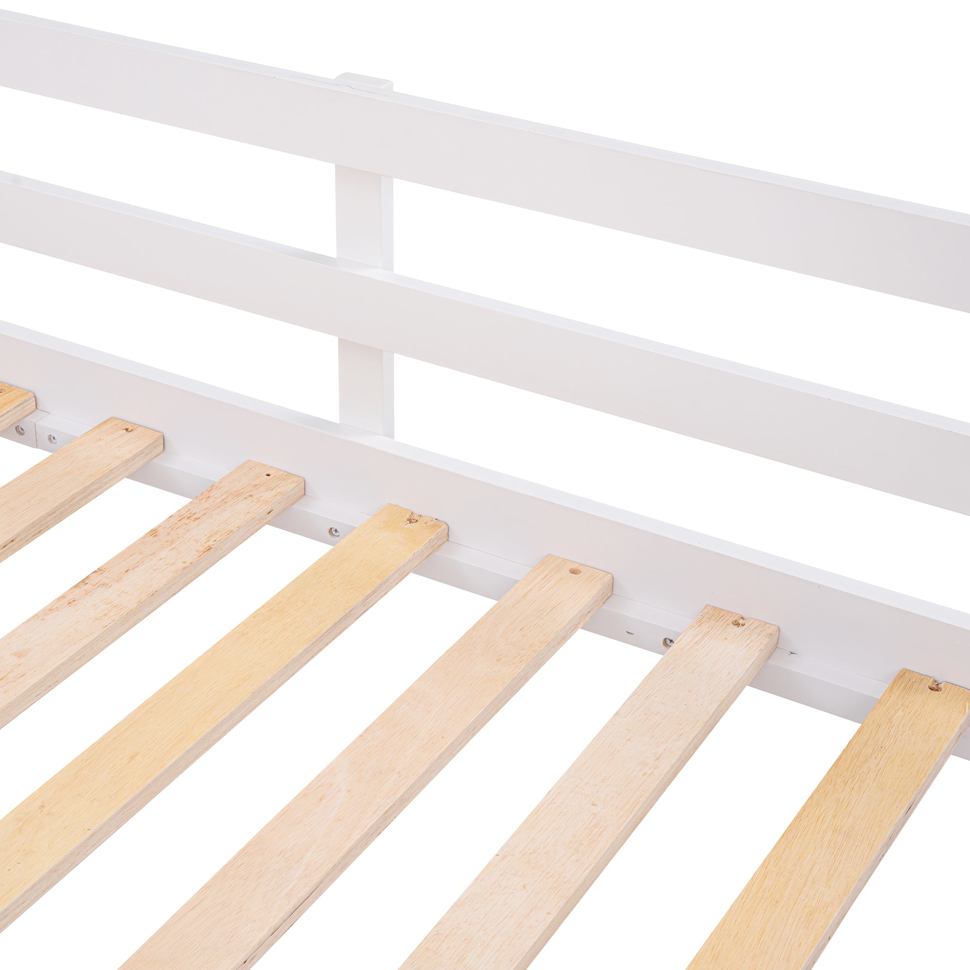 Loft Bed Low Study Twin Size Loft Bed With Storage Steps and Portable,Desk,White(OLD SKU: LT000101AAK)