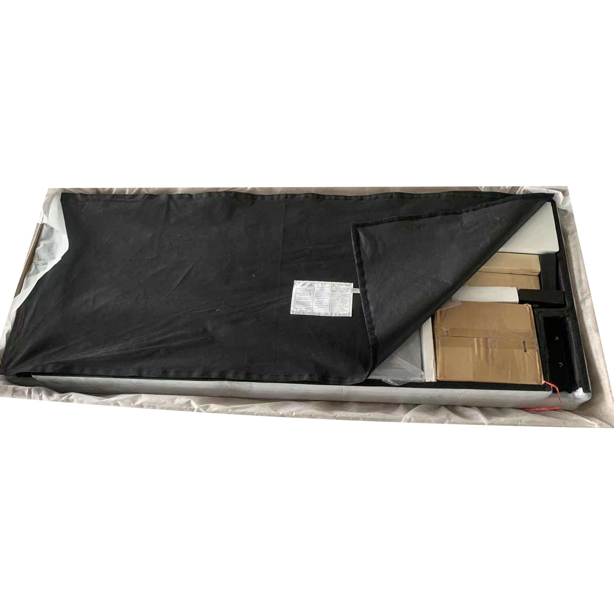 King Size Upholstered Platform Bed Frame with Button Tufted Linen Fabric Headboard, No Box Spring Needed, Wood Slat Support, Easy Assembly, Gray