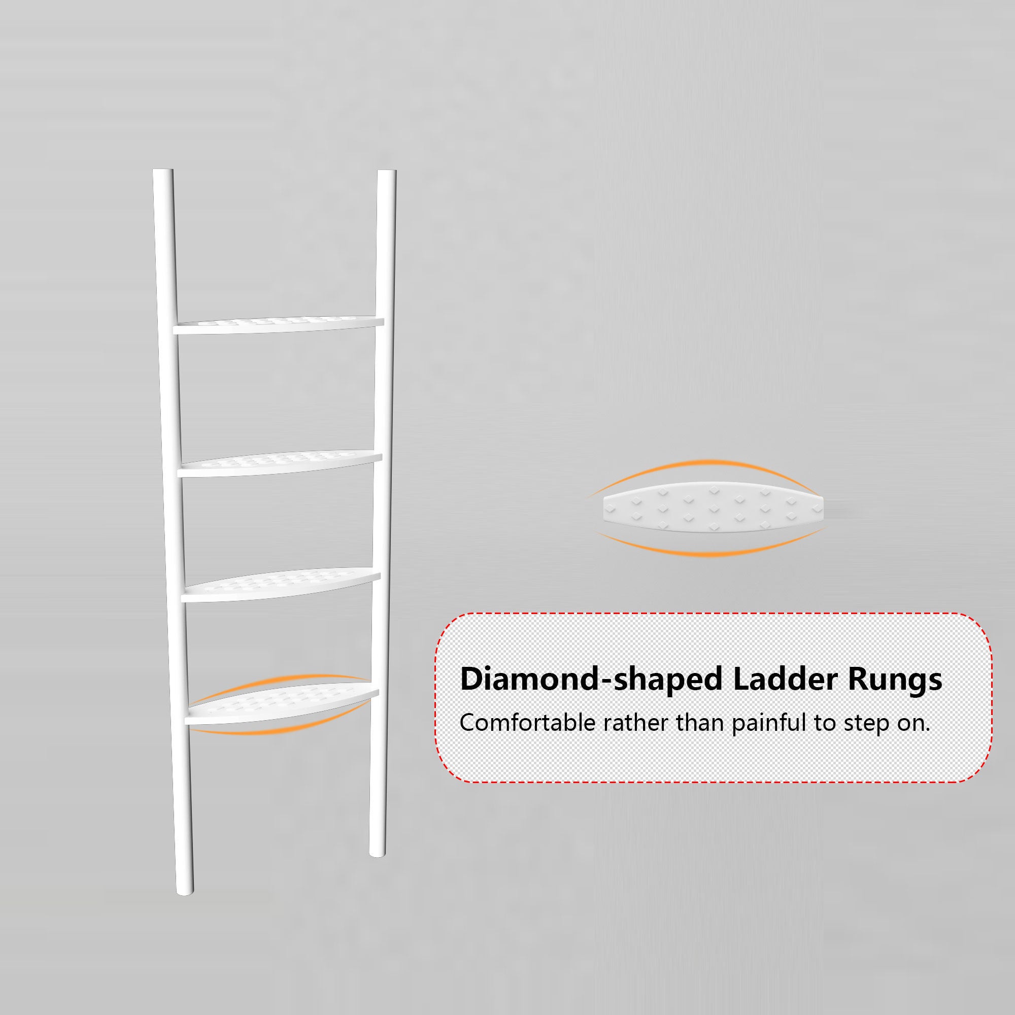 White Twin over Twin Metal Bunk Bed with Removable Ladder, Comfortable Rungs, Easy to assemble