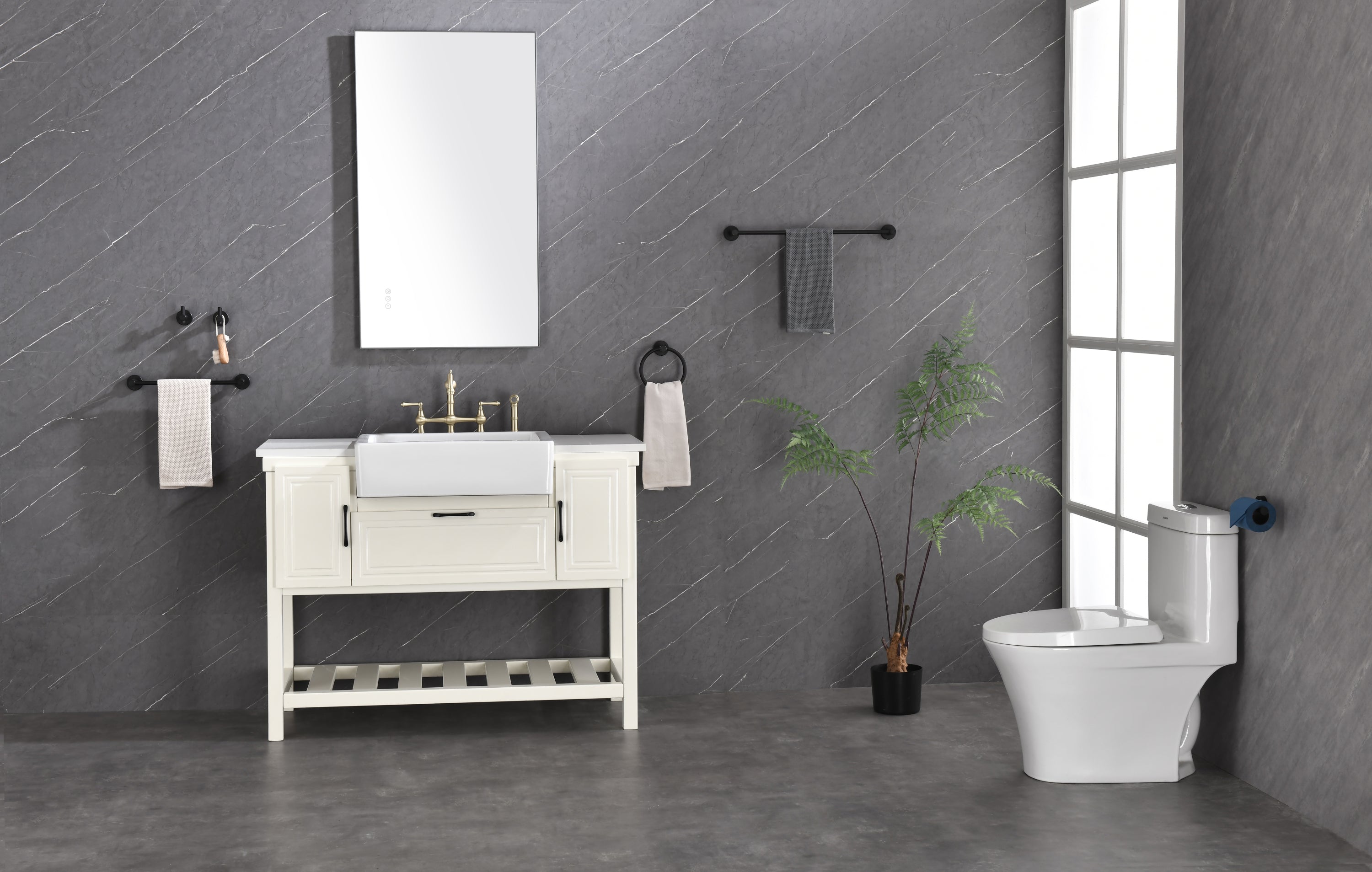 bathroom led mirror is multi-functional and each function is controlled by a smart touch button.