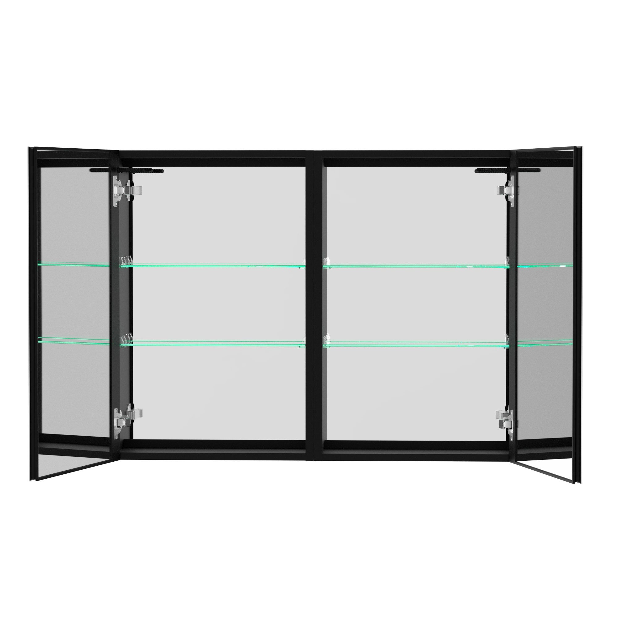 40x30 Inch LED Bathroom Medicine Cabinet Surface Mount Double Door Lighted Medicine Cabinet, Medicine Cabinets for Bathroom with Mirror Defogging, Dimmer Black