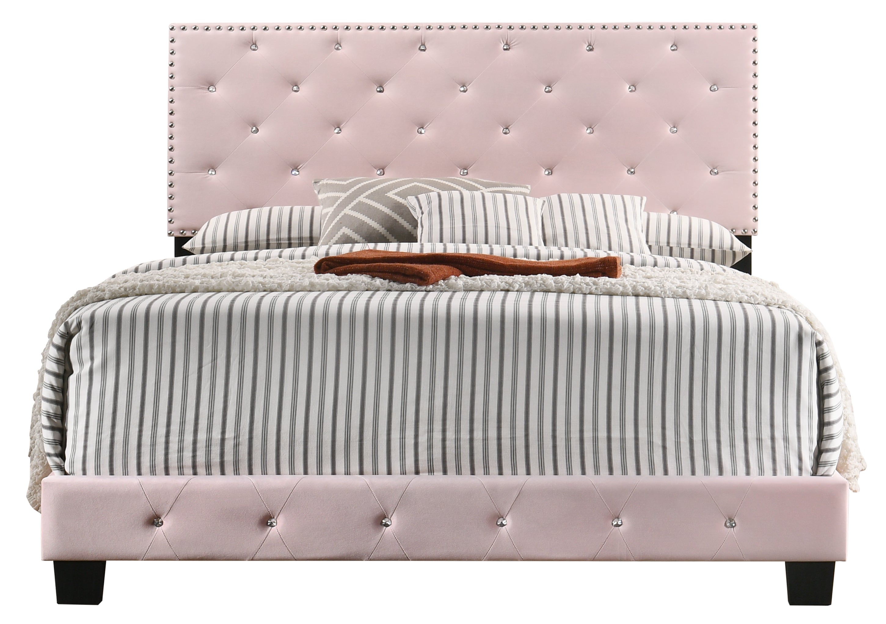 Glory Furniture Suffolk G1406-QB-UP Queen Bed , PINK