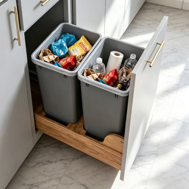 Trash Can Wastebasket Versatile Design for Kitchen Office Bathroom