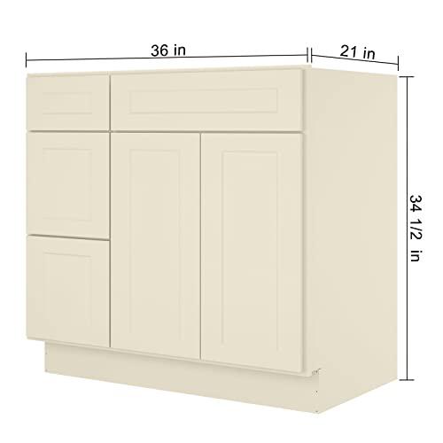 36'' Left Bathroom Vanity Sink Base Cabinets S-V3621DL