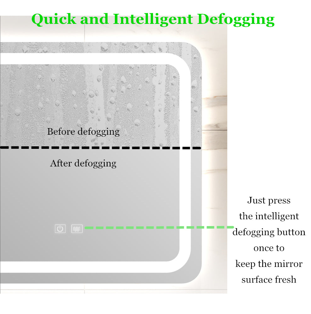 LED Single Bathroom Vanity Mirror in Polished Crystal Bathroom Vanity LED Mirror for Bathroom Wall Smart Lighted Vanity Mirrors 23" x 31"