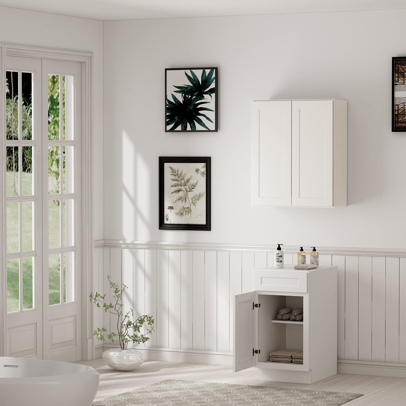 Wall-Mounted Bathroom Cabinet with Adjustable Shelves