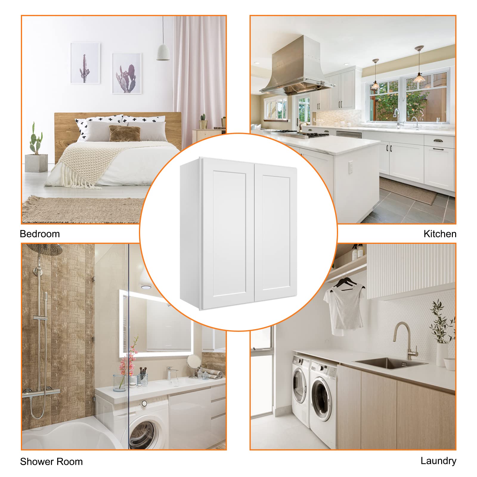 Wall-Mounted Bathroom Cabinet with Adjustable Shelves