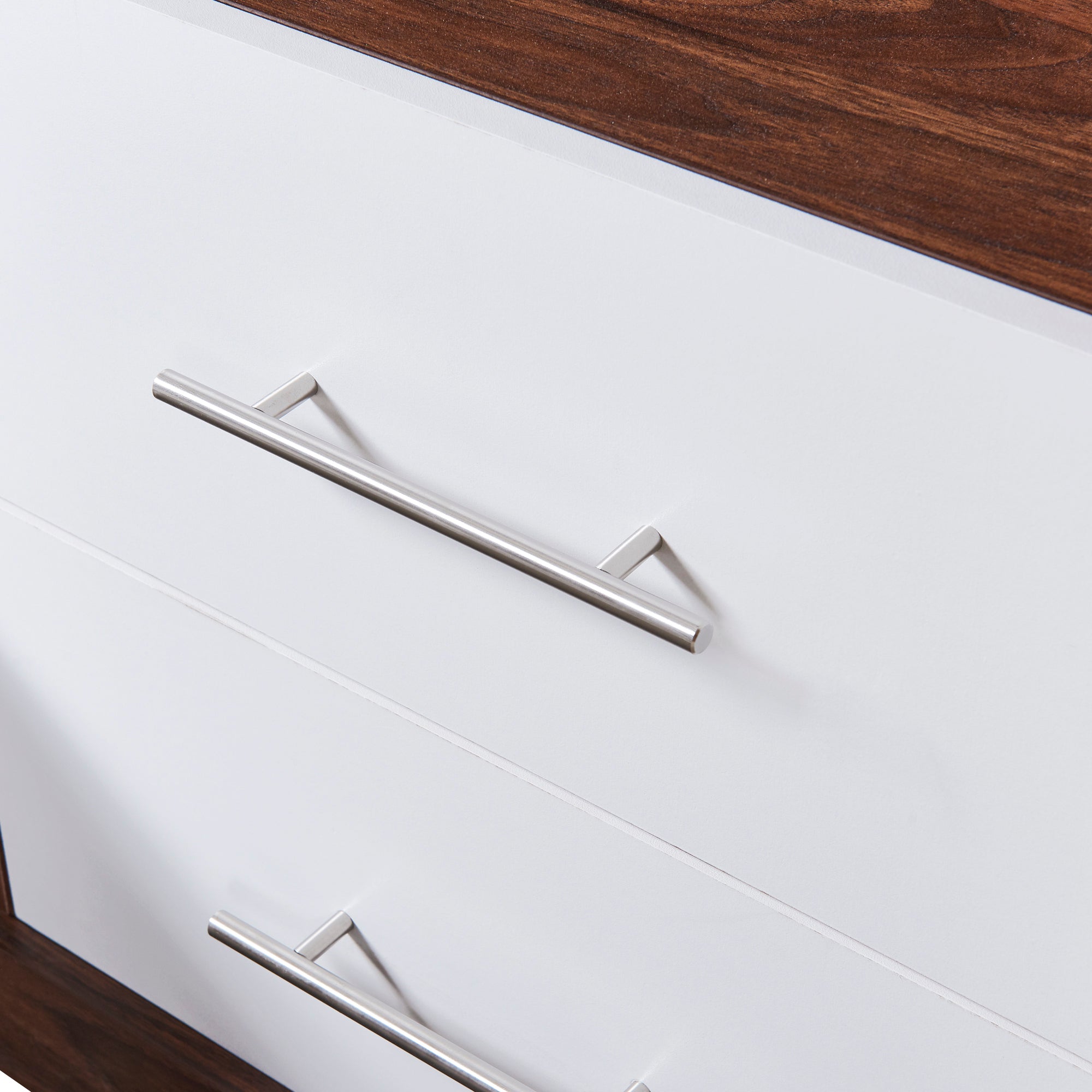 Full Size Murphy Bed Wall Bed with Cabinet,White