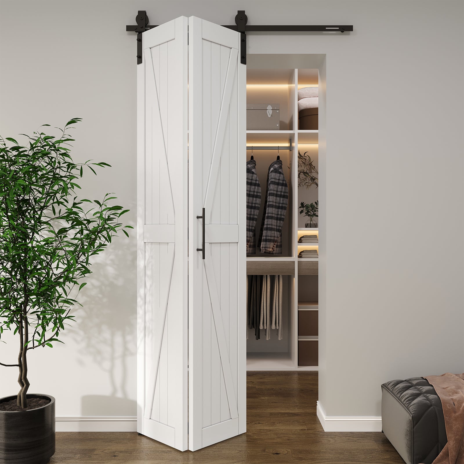 24"x84" Solid Pine Bi-Fold Doors - Pre-Assembled Heavy Duty