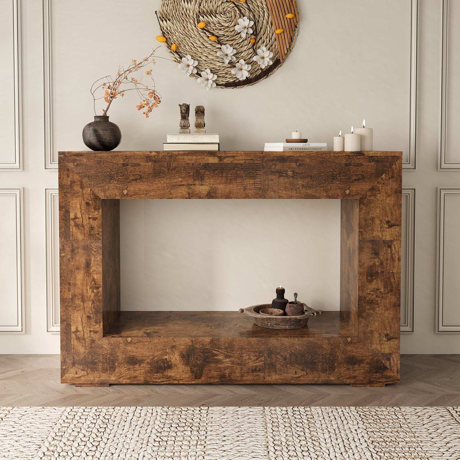 47"W Console Table With Storage , Sofa Tables,Hallway Accent Tables For Living Room, Entrance, Foyer