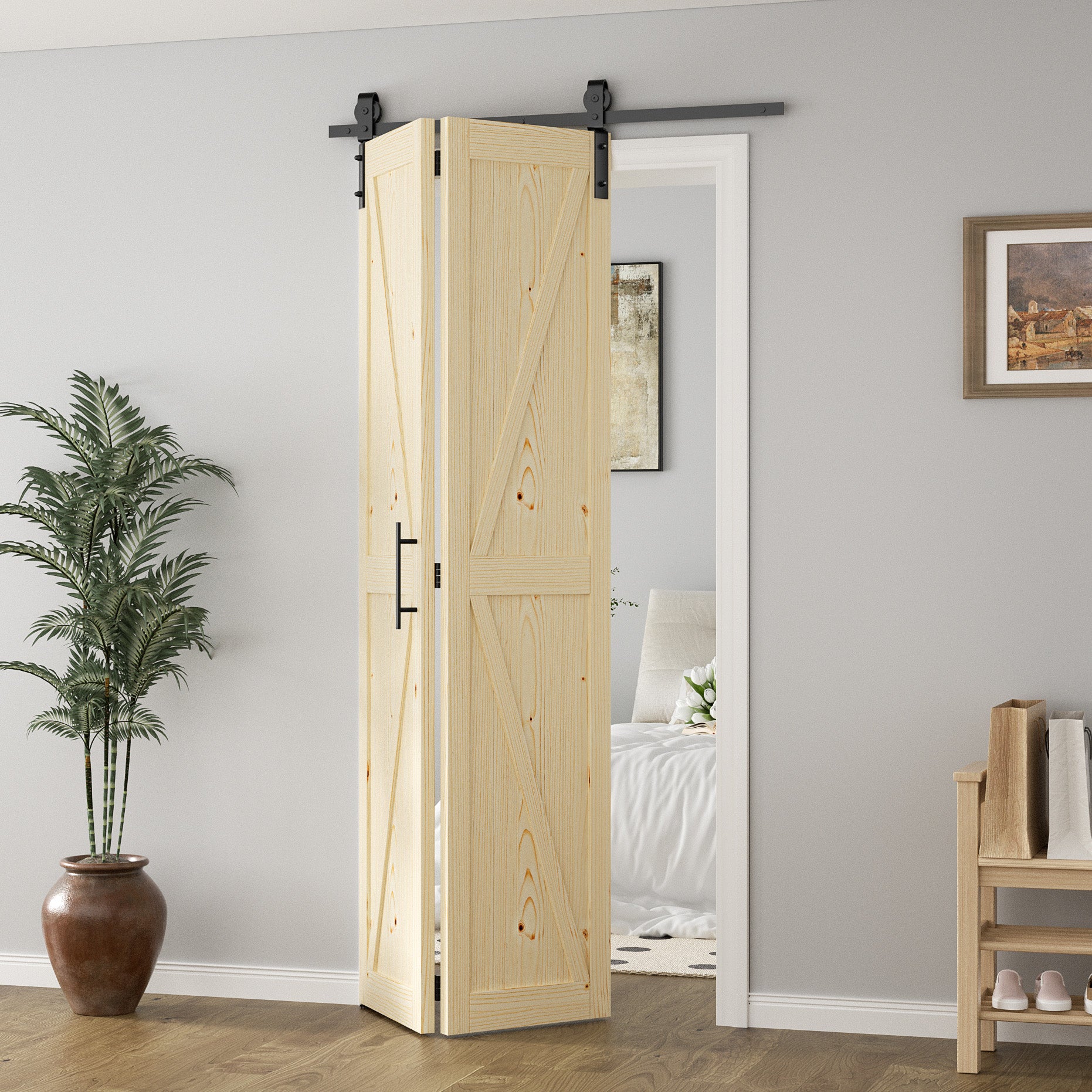 36in x 84in Bifold Barn Door with Hardware Kit
