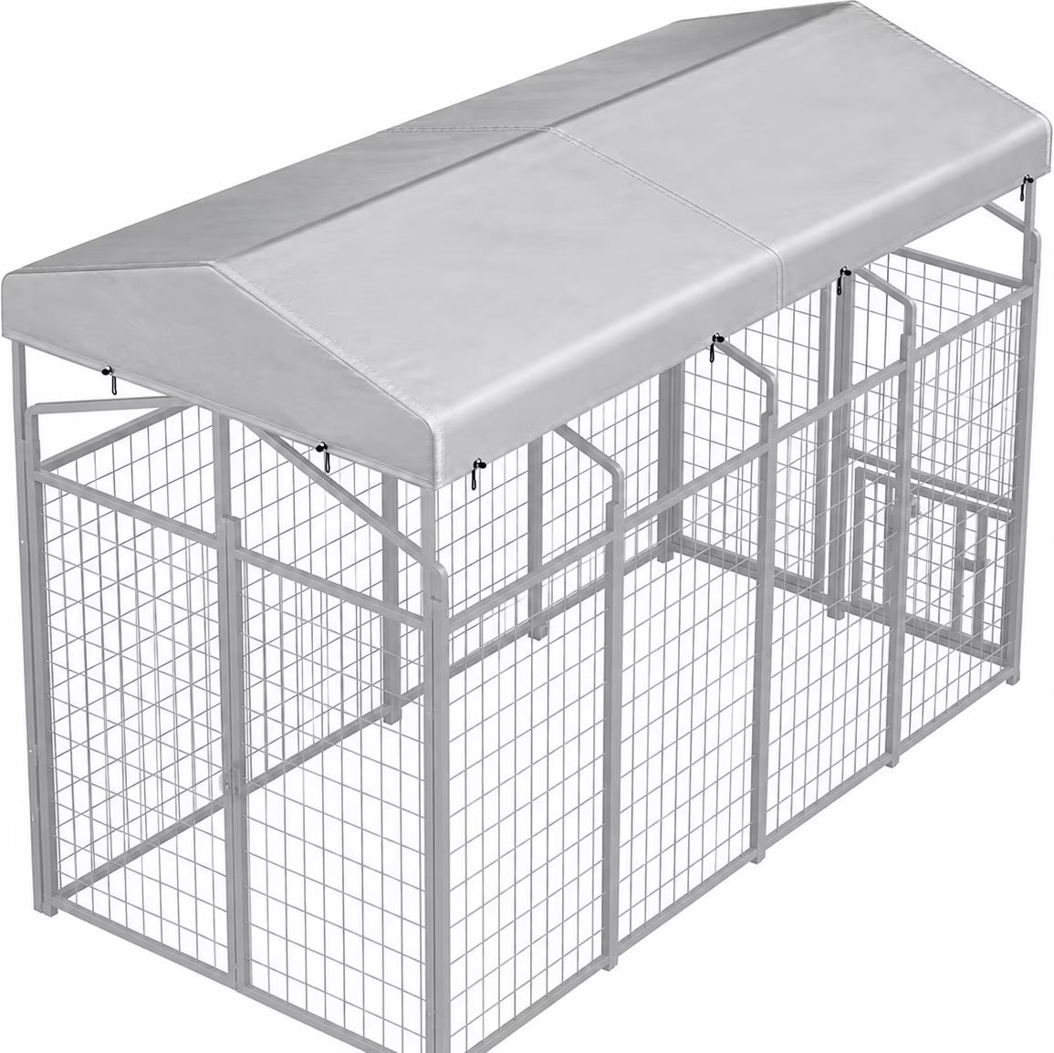 Outdoor Waterproof Canopy Replacement Part Roof Shade Cover Dog Kennel Accessory, Sliver, 4 x 8 x 1.5-in