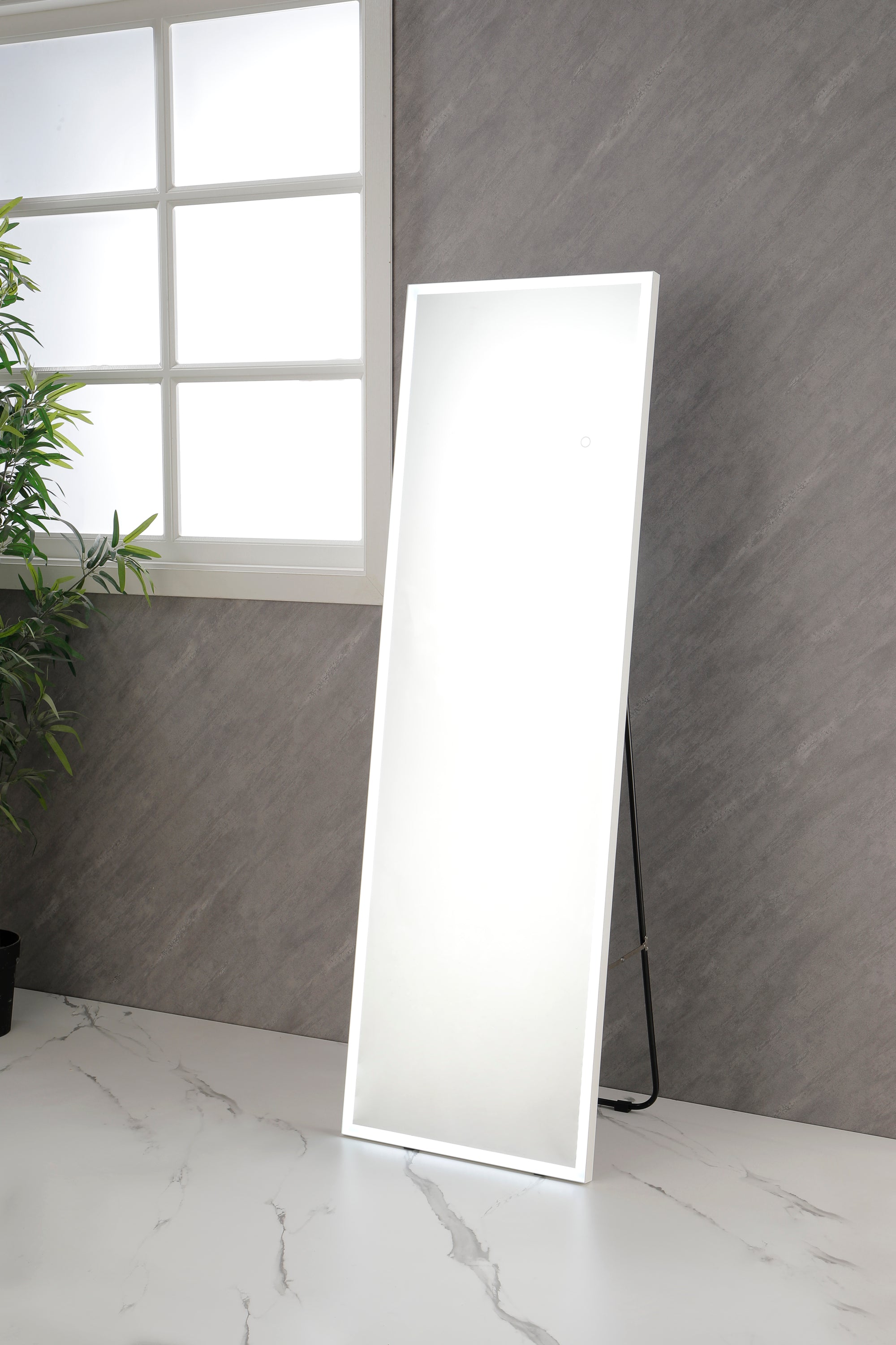 62*20 Full Length Mirror with LED Lights, Free Standing Tall Mirror, Lighted Floor Mirror, Wall Mounted Hanging Mirror, Full Body Mirror w/Dimming & 3 Color Lighting for Bedroom