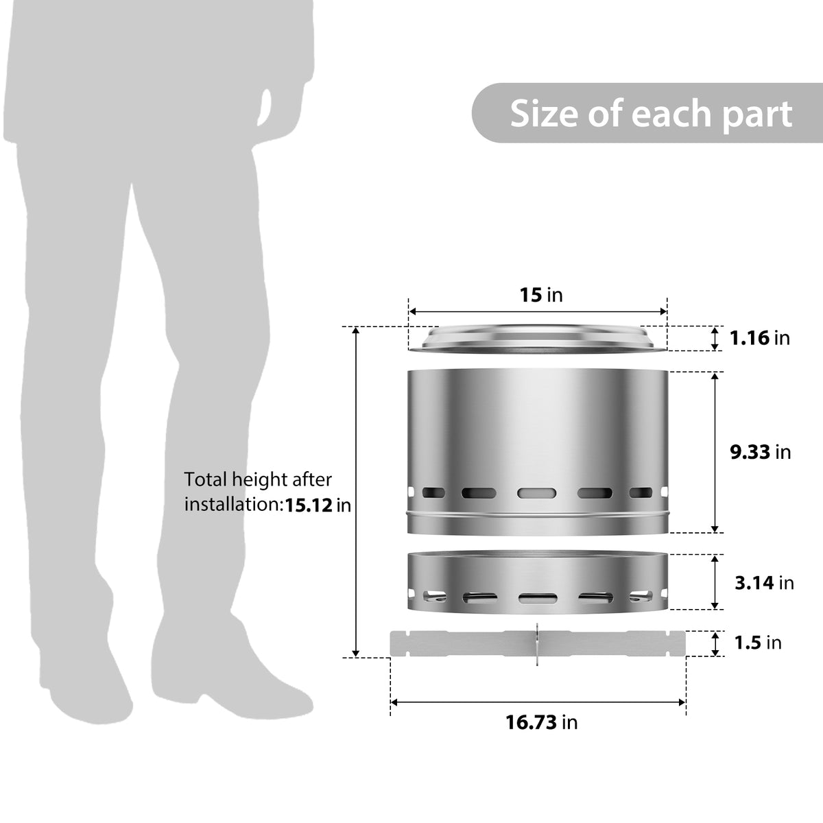 Stainless Steel Wood Burning Outdoor Fire Pit