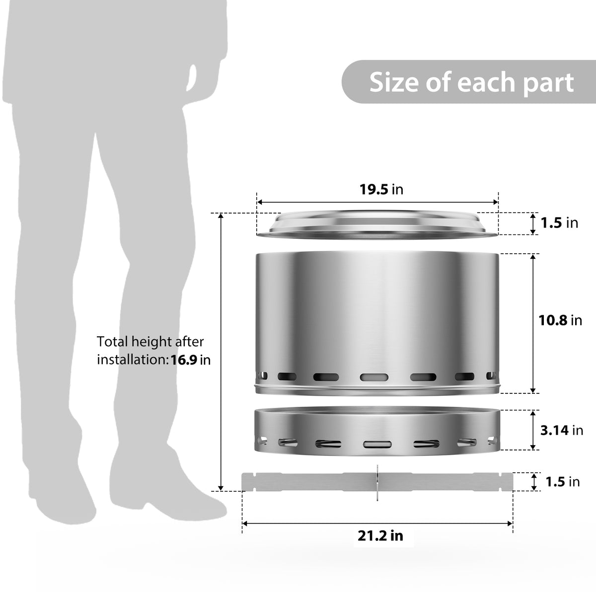 Stainless Steel Wood Burning Outdoor Fire Pit