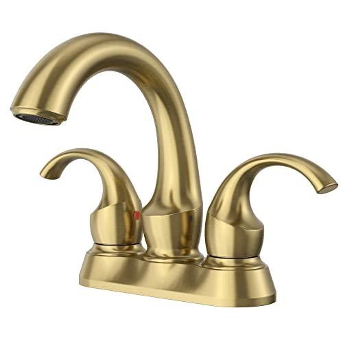 4‘’ Centerset 2-Handle Bathroom Faucet With Drain Kit Included in Bronze