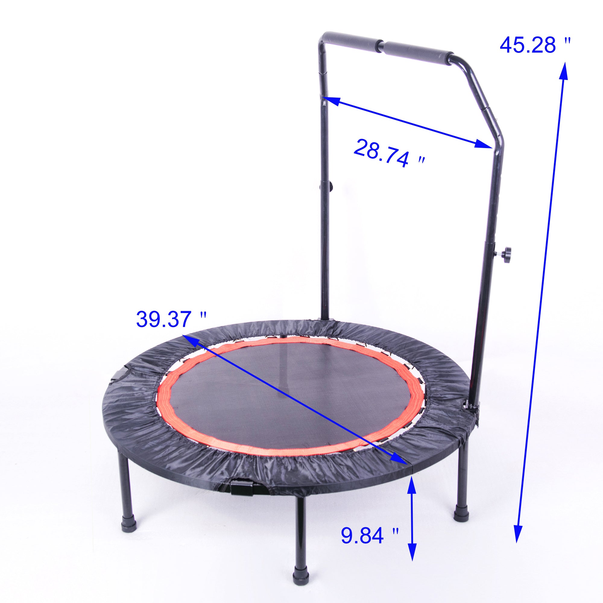 40 Inch Mini Exercise Trampoline Fitness Rebounder Trampoline with Safety Pad Max. Load 300LBS