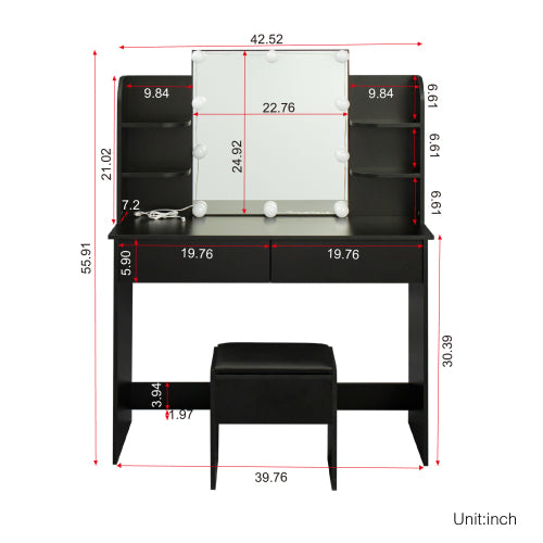 Modern Multifunction Dressing table Black