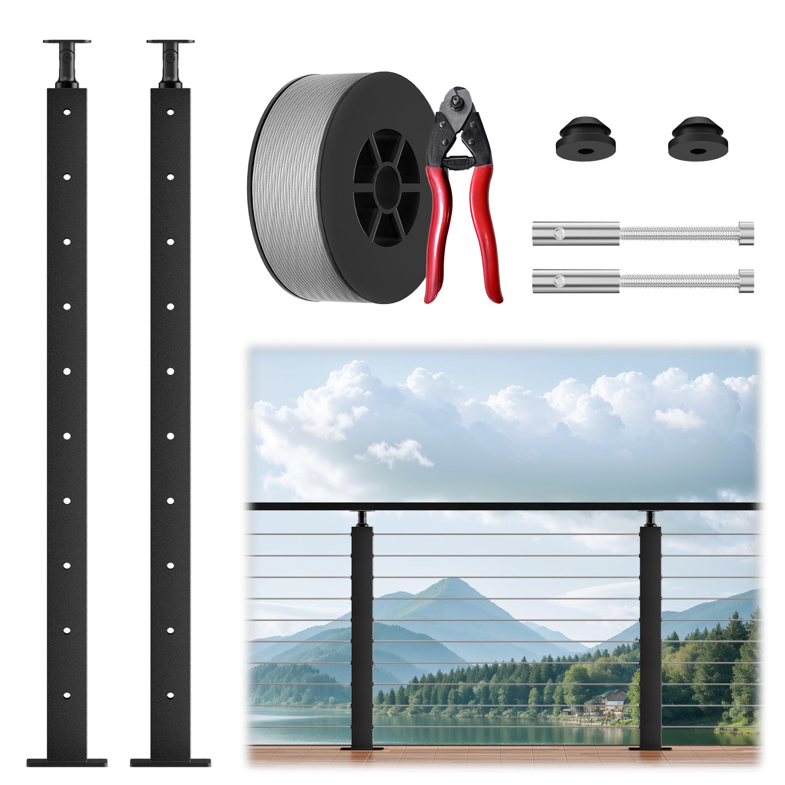 Cable Railing Post Level Drilled