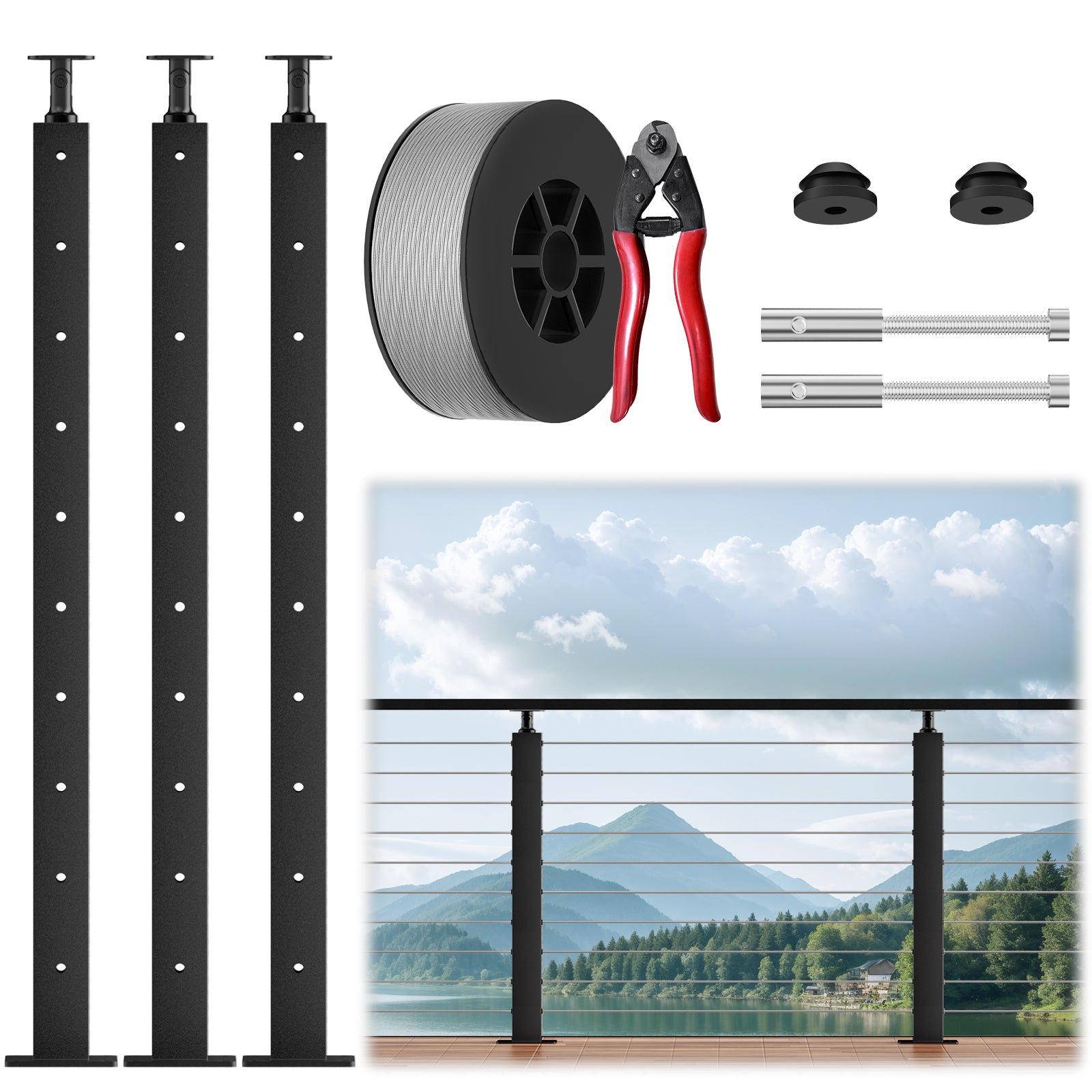Cable Railing Post Level Drilled