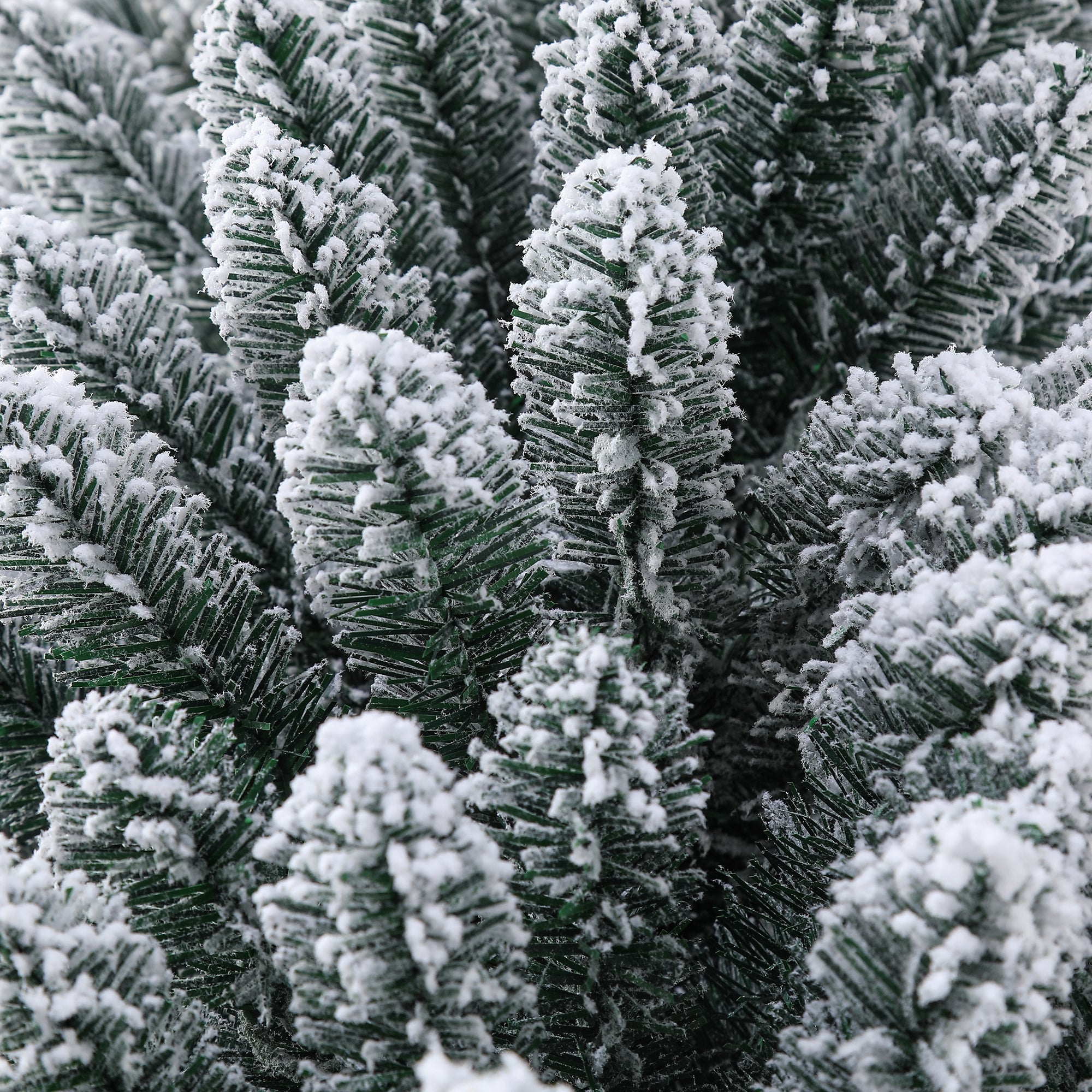 7 Feet Prelit Snow Flocked Pencil Christmas Tree Decoration 150 LED UL Plug Warm Lights 570 Branch Artificial Slim Xmas Tree Indoor Outdoor Home Decor Holiday