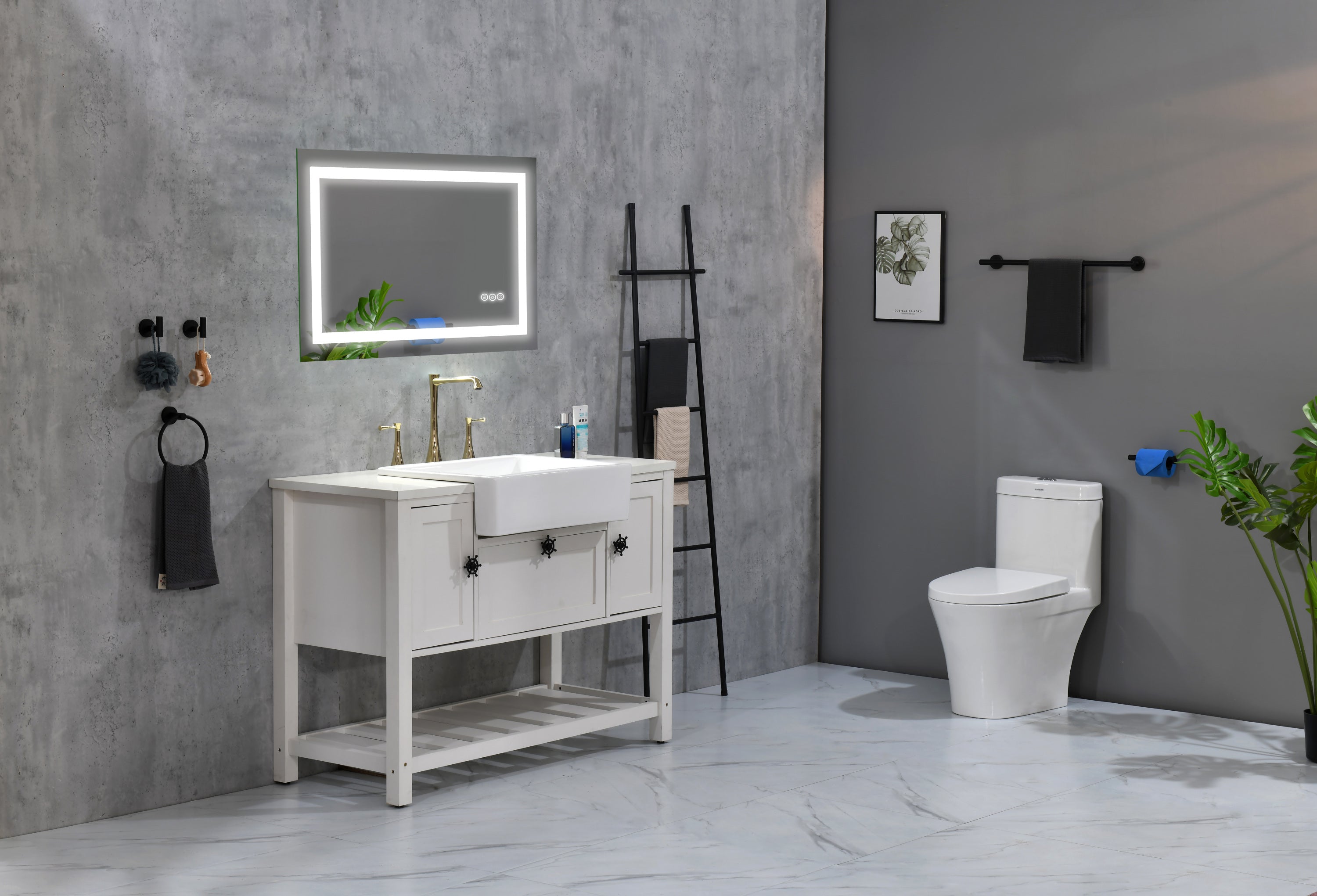 LED Bathroom Mirror 40 "x 30 " with Front and Backlight, Large Dimmable Wall Mirrors with Anti-Fog, Shatter-Proof, Memory, 3 Colors, LED Vanity Mirror