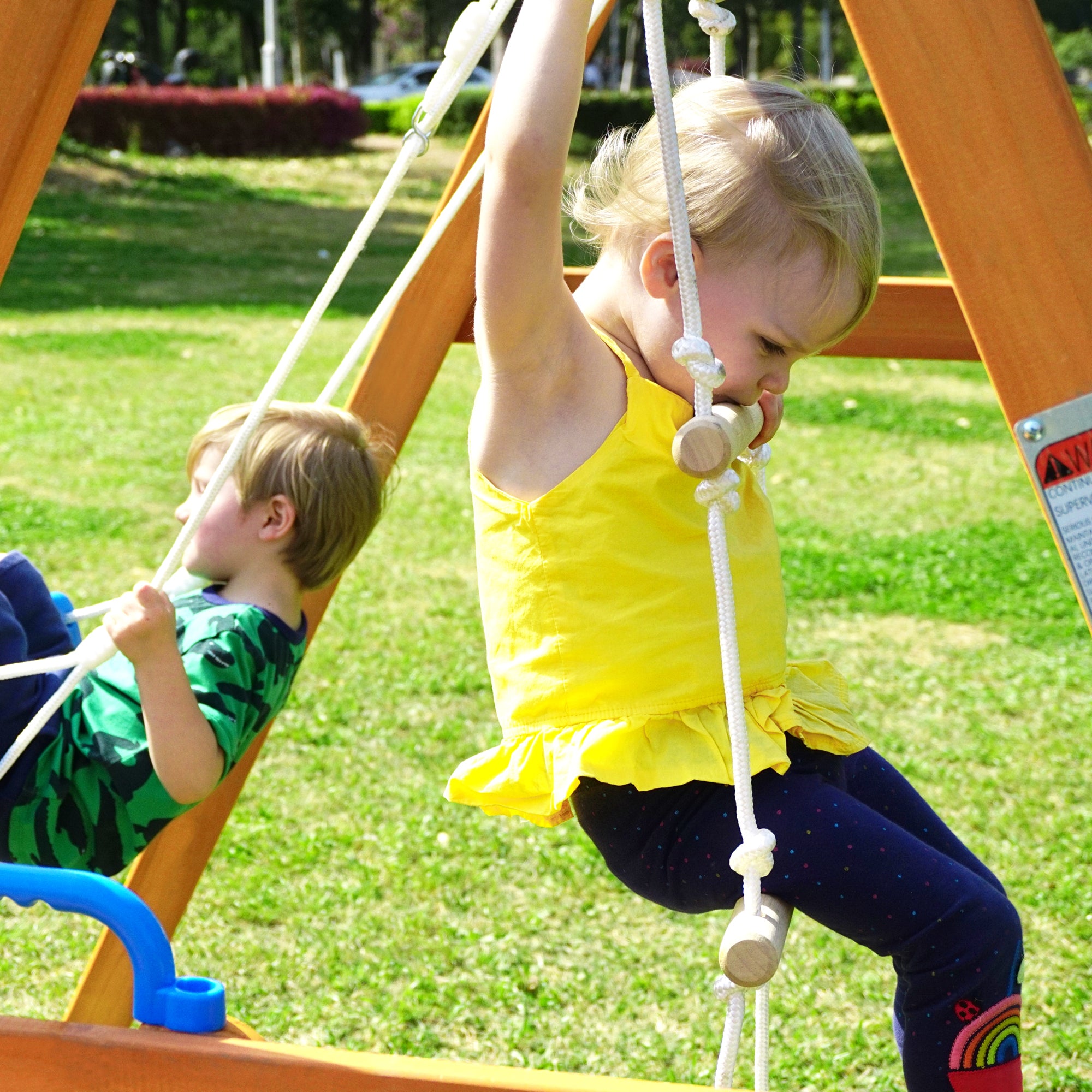 Wooden Swing-N-Slide Set: Ideal for Backyard Fun with Slide, Swings, and Climber. Toddler-Friendly and Easy to Assemble