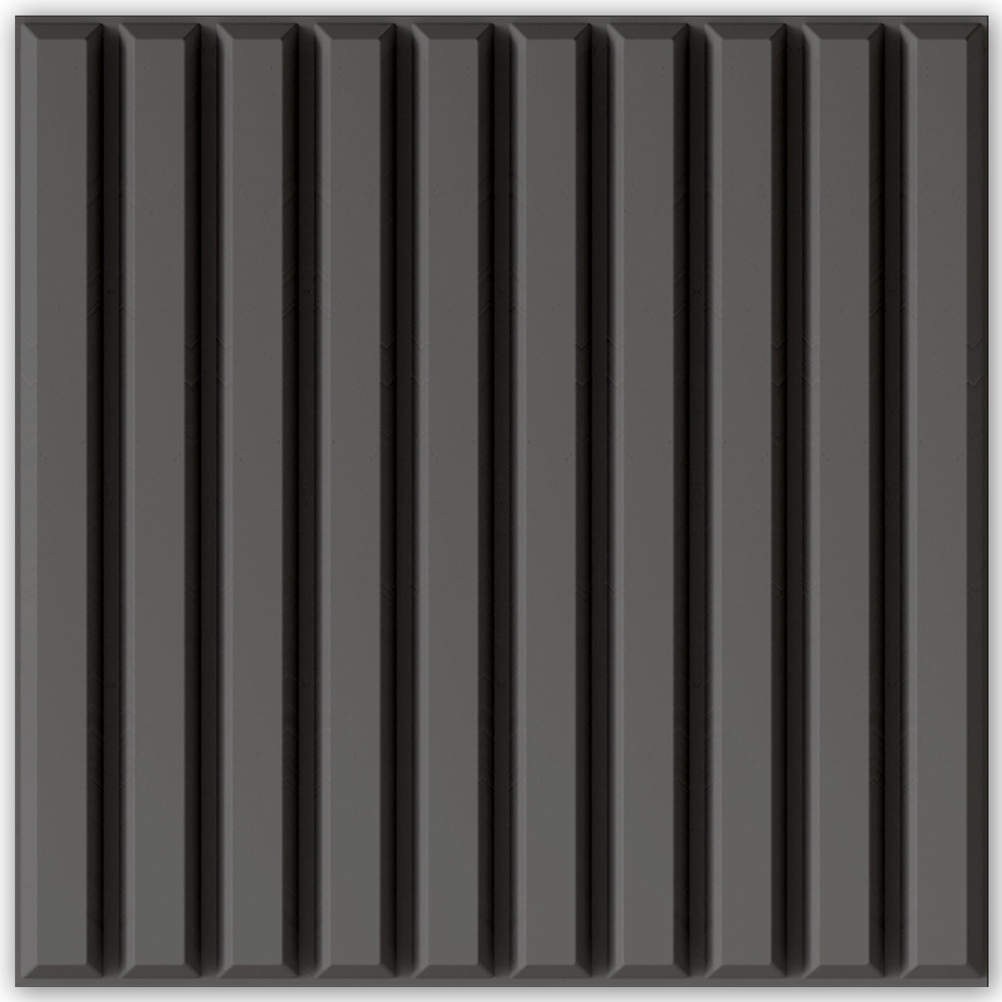 PVC Slat Wall Panel, 19.7 x 19.7in 3D Fluted Textured Panel Black, Suitable for Kitchen, Living Room, and Home 3D Wall Panels(12-Pack, 32 Sq.ft)
