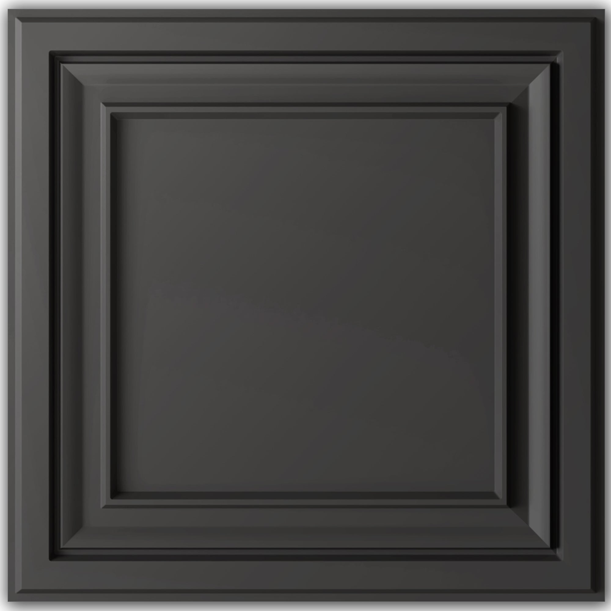 PVC Ceiling Tiles, 2x2 Feet Glue Up Plastic Sheet in Black, Suitable for Kitchen, Living Room, and Home Decorative Ceilings (12-Pack, 48 Sq.ft)