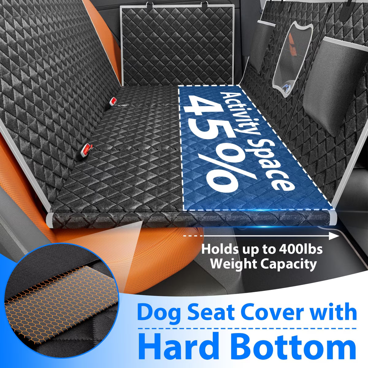 Waterproof Hammock Dog Car Back Seat Cover, Grey