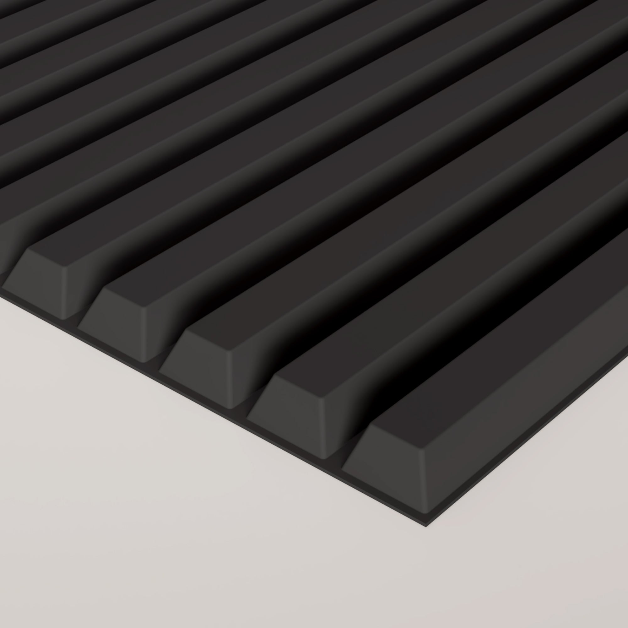 PVC Slat Wall Panel, 19.7 x 19.7in 3D Fluted Textured Panel Black, Suitable for Kitchen, Living Room, and Home 3D Wall Panels(12-Pack, 32 Sq.ft)