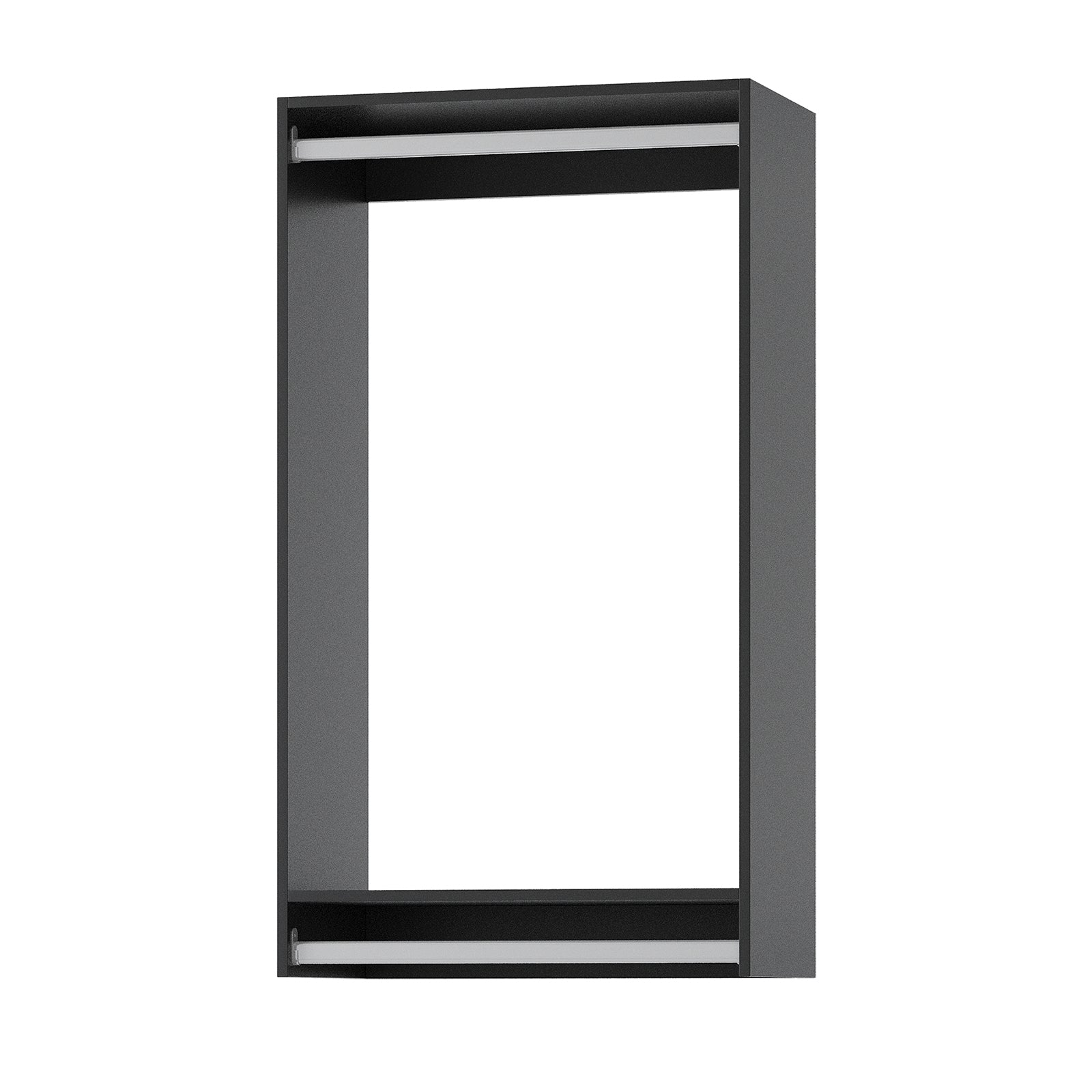 19.5 in. Black Walk-in Modular Double Hanging Tower Unit with 1-Shelf, Wall Mount Wood Closet System