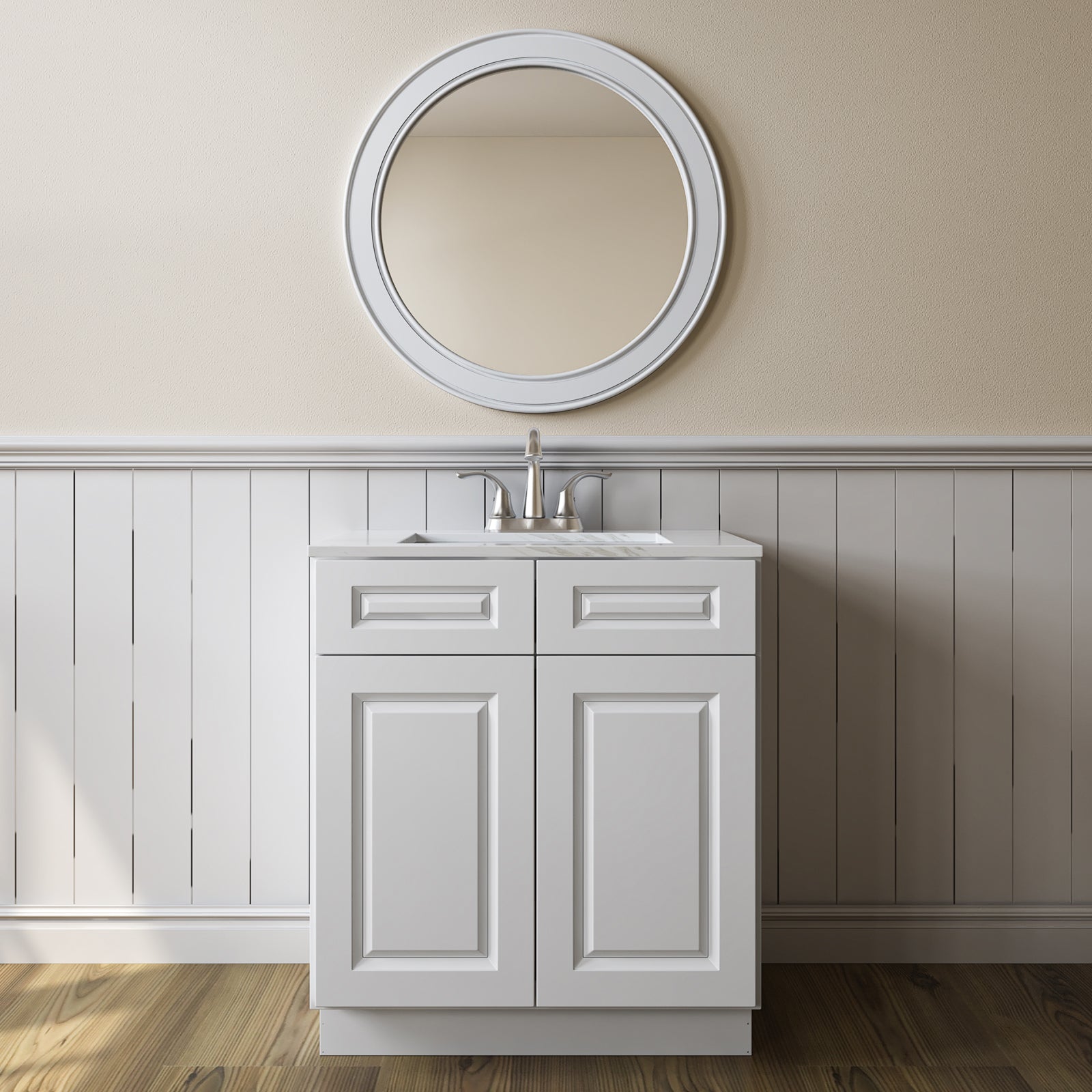 24"D*30"W*34.5"H Birch Solid Wood Sink Base Kitchen Cabinet SB30