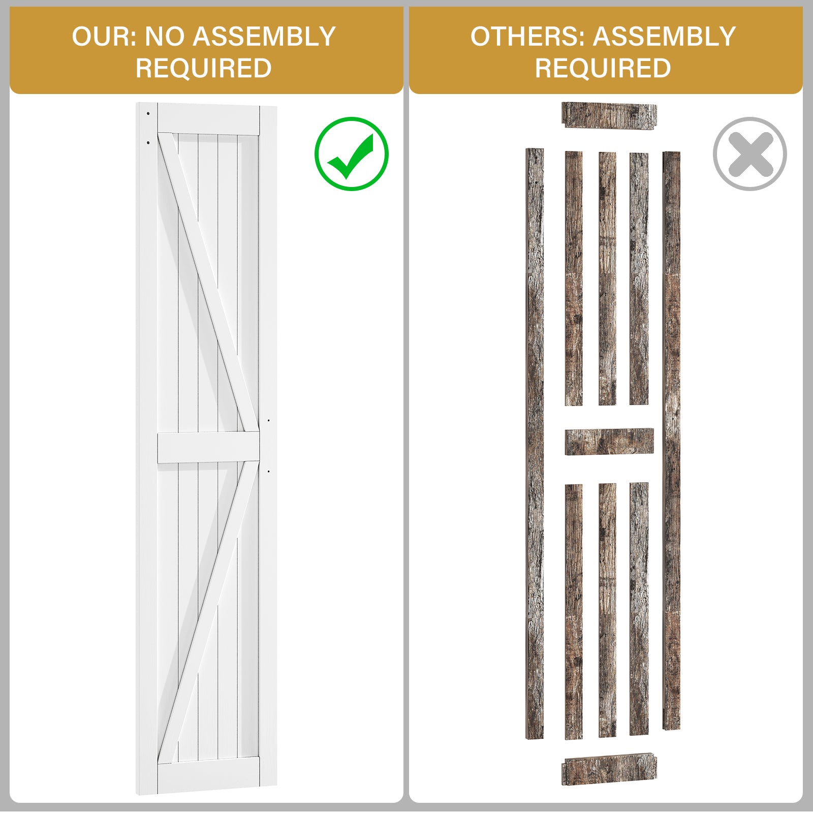 24"x84" Solid Pine Bi-Fold Doors - Pre-Assembled Heavy Duty