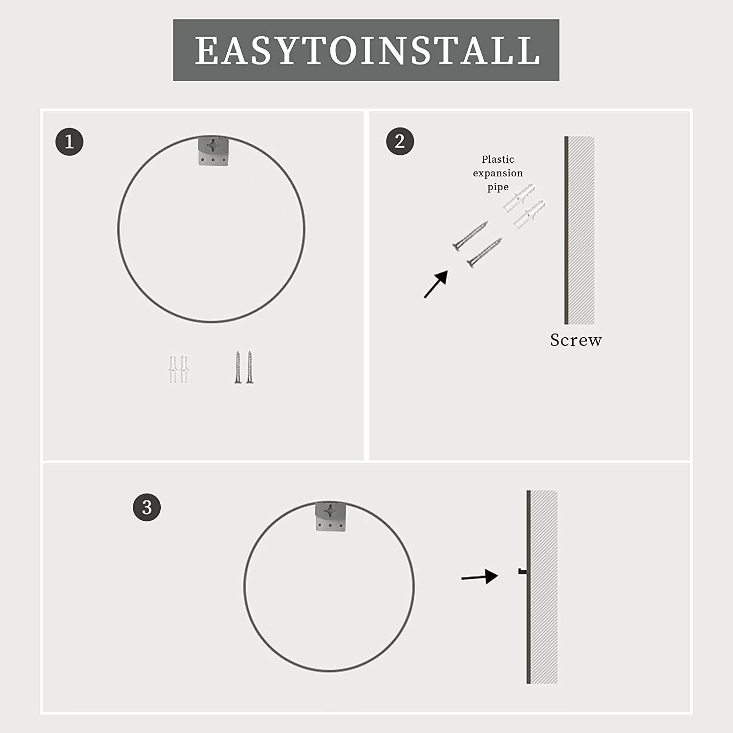 Silver 32 IN Metal Round mirror