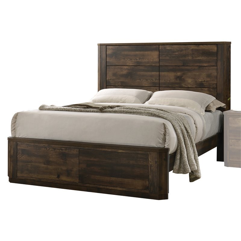 Elettra Eastern King Bed, Rustic Walnut (1Set/2Ctn) 24847EK