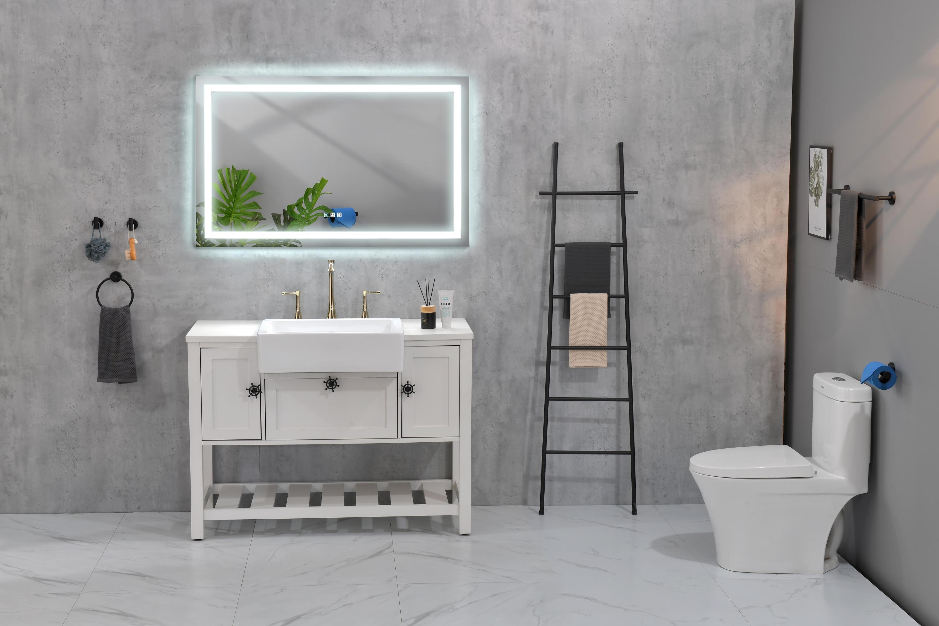 LED Bathroom Mirror 48 "x 36 " with Front and Backlight, Large Dimmable Wall Mirrors with Anti-Fog, Shatter-Proof, Memory, 3Colors, LED Vanity Mirror