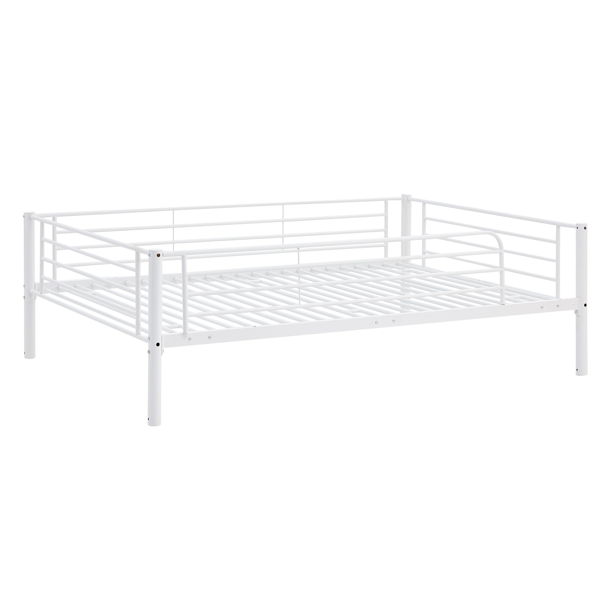 Full-Full-Full Metal Triple Bed with Built-in Ladder, Divided into Three Separate Beds,White(OLD SKU:LP000297AAK)
