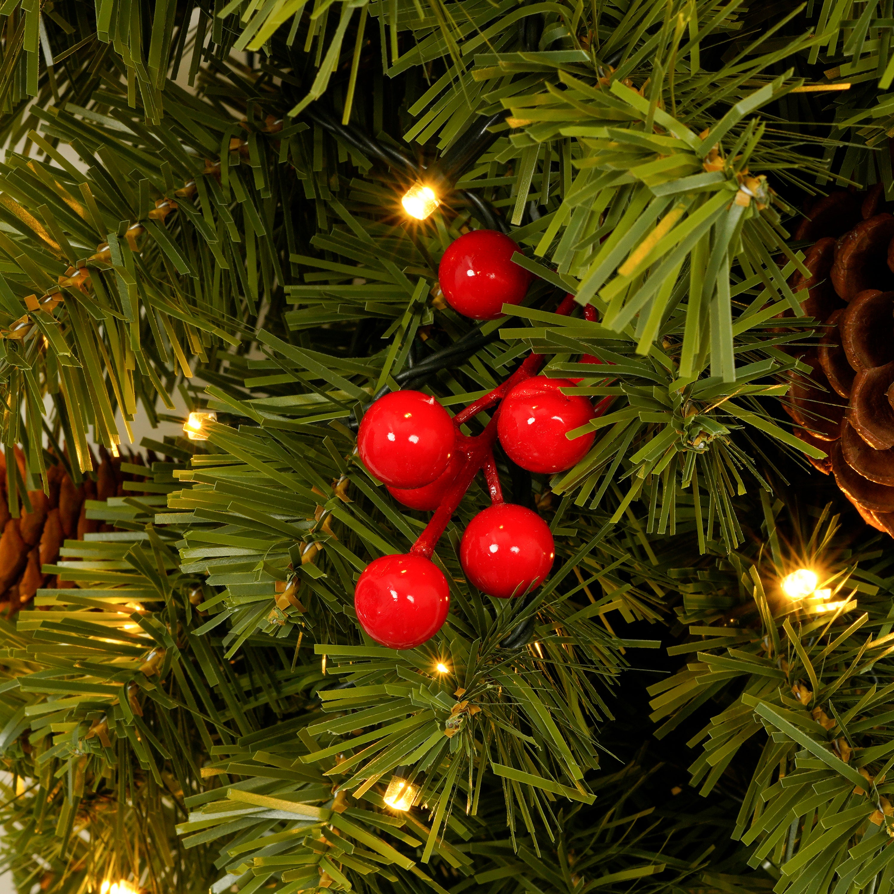 6ft Upside Down Hanging Quarter Tree, Christmas tree hanging from the ceiling, Xmas Tree with 300 LED Warm White Lights, 600 Lush Branch Tips