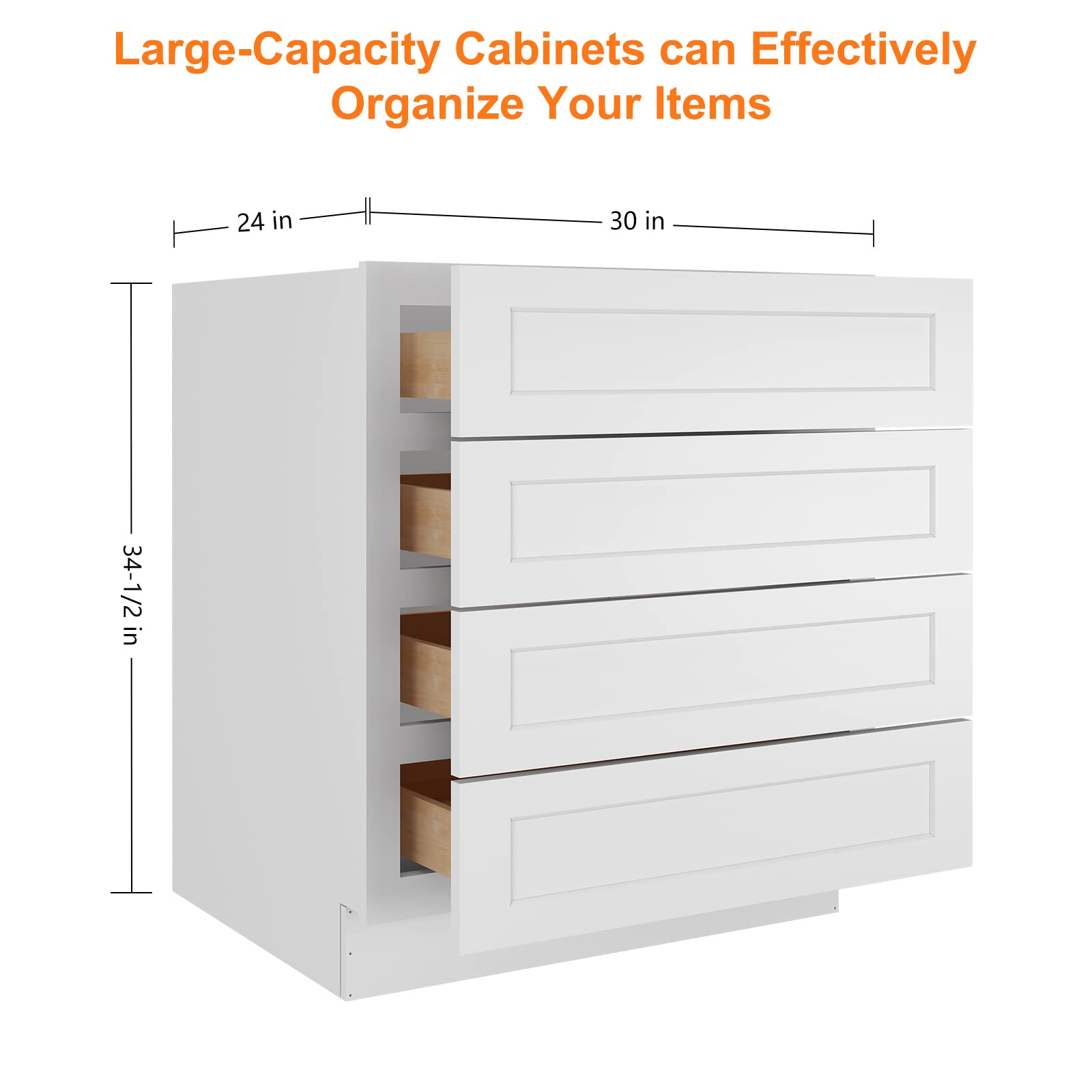 4-Drawer Kitchen Base Cabinets
