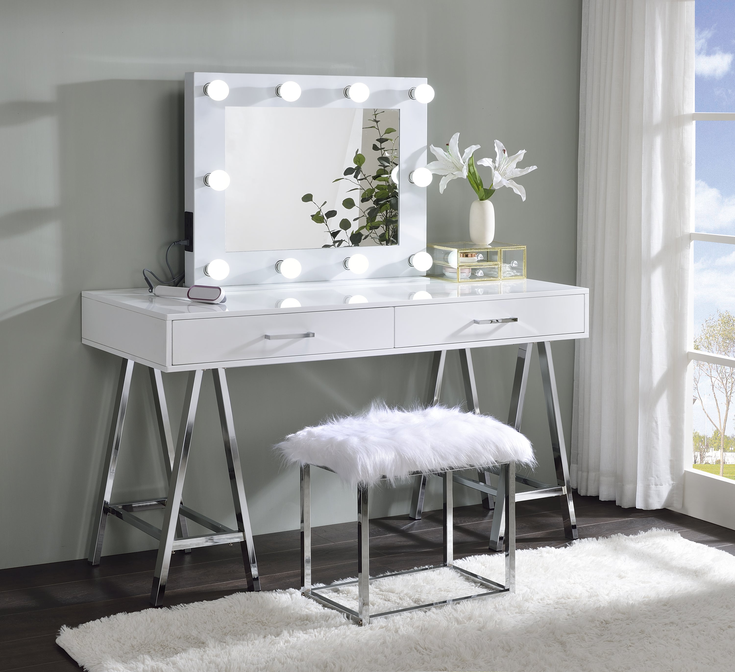 Avery Accent Mirror, White Finish AC00759