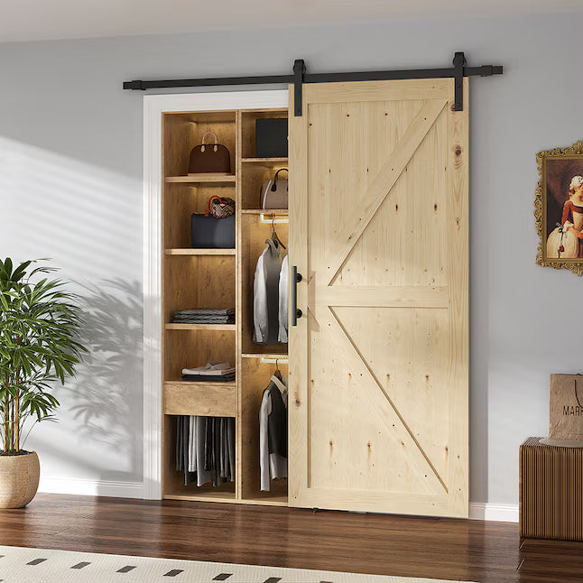 Sliding Barn Doors withHardware Kit Wood Unfinished Solid Pine Barn Doors with Track Kit