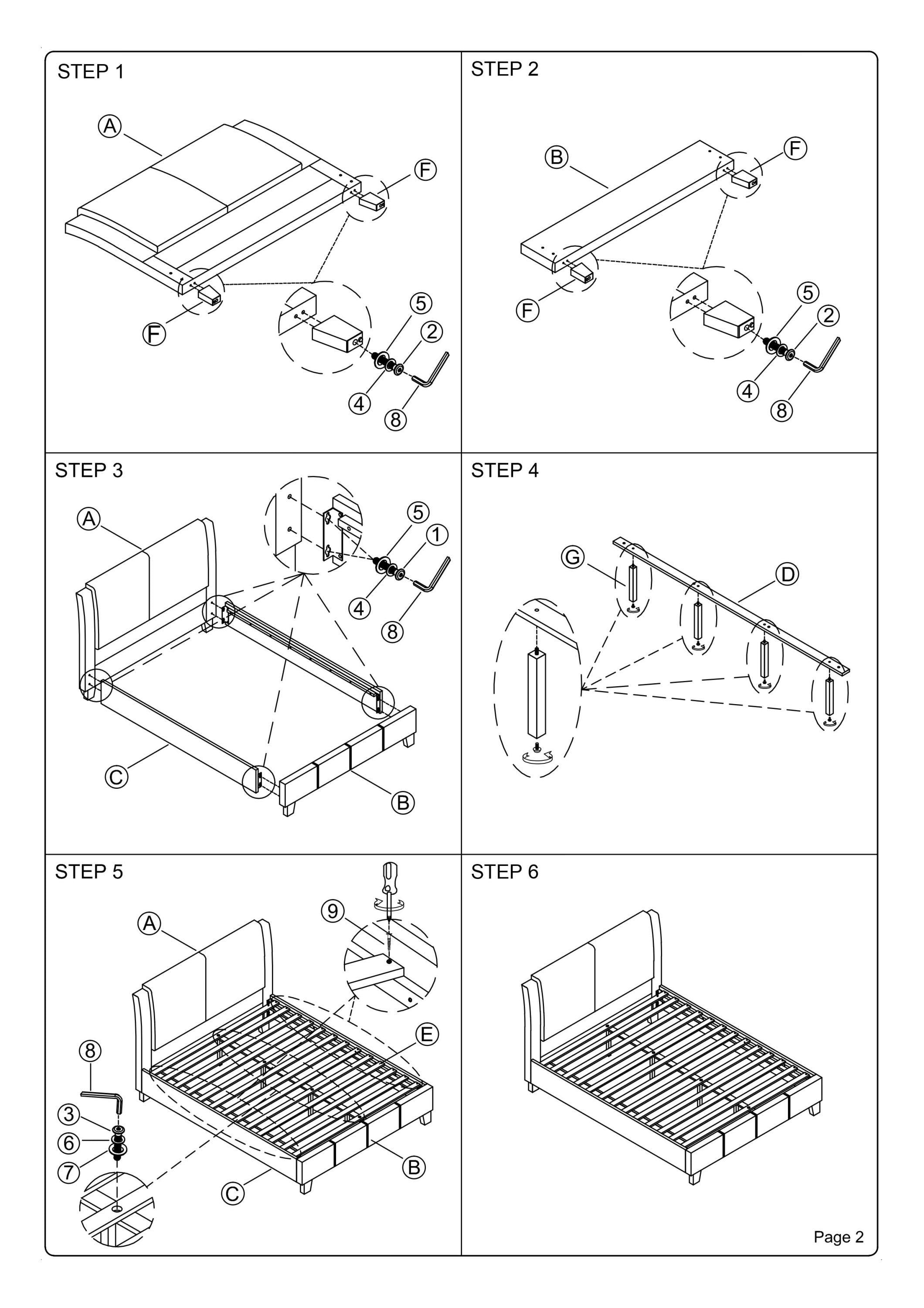 California King Size Bed 1pc Bed Set White Faux Leather Upholstered Tufted Bed Frame Headboard Bedroom Furniture