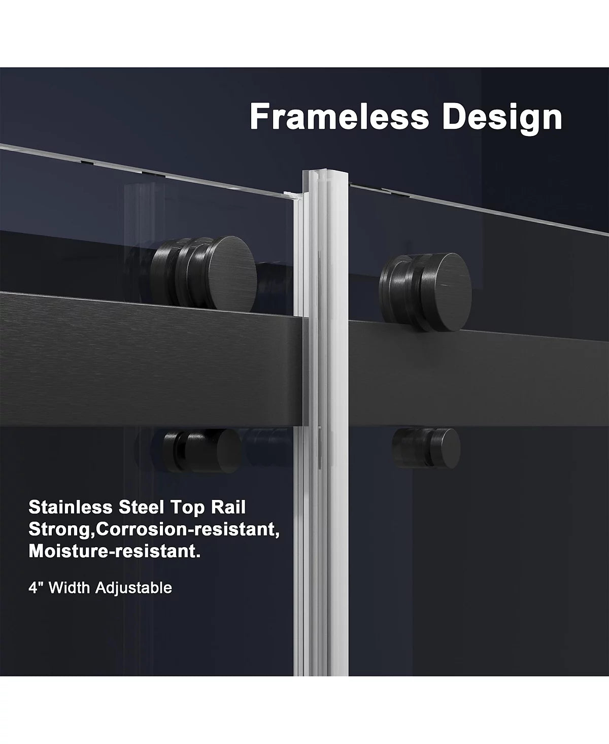 Frameless Bathtub Shower Doors 56-60 W x 60 H