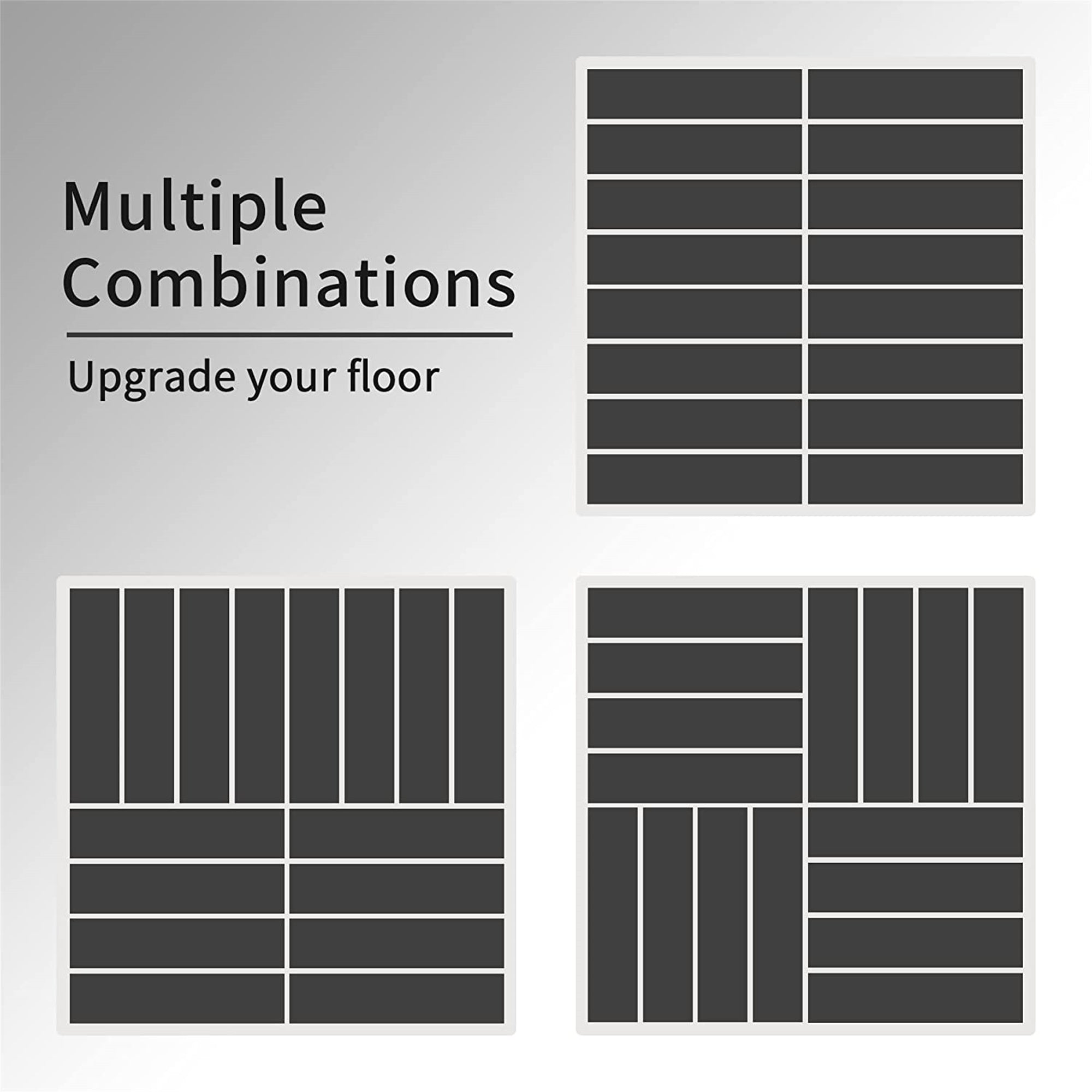 Patio Interlocking Deck Tiles, 12"x12" Square Composite Decking Tiles, Four Slat Plastic Outdoor Flooring Tile All Weather for Balcony Porch Backyard, (Dark Gray, Pack of 9)