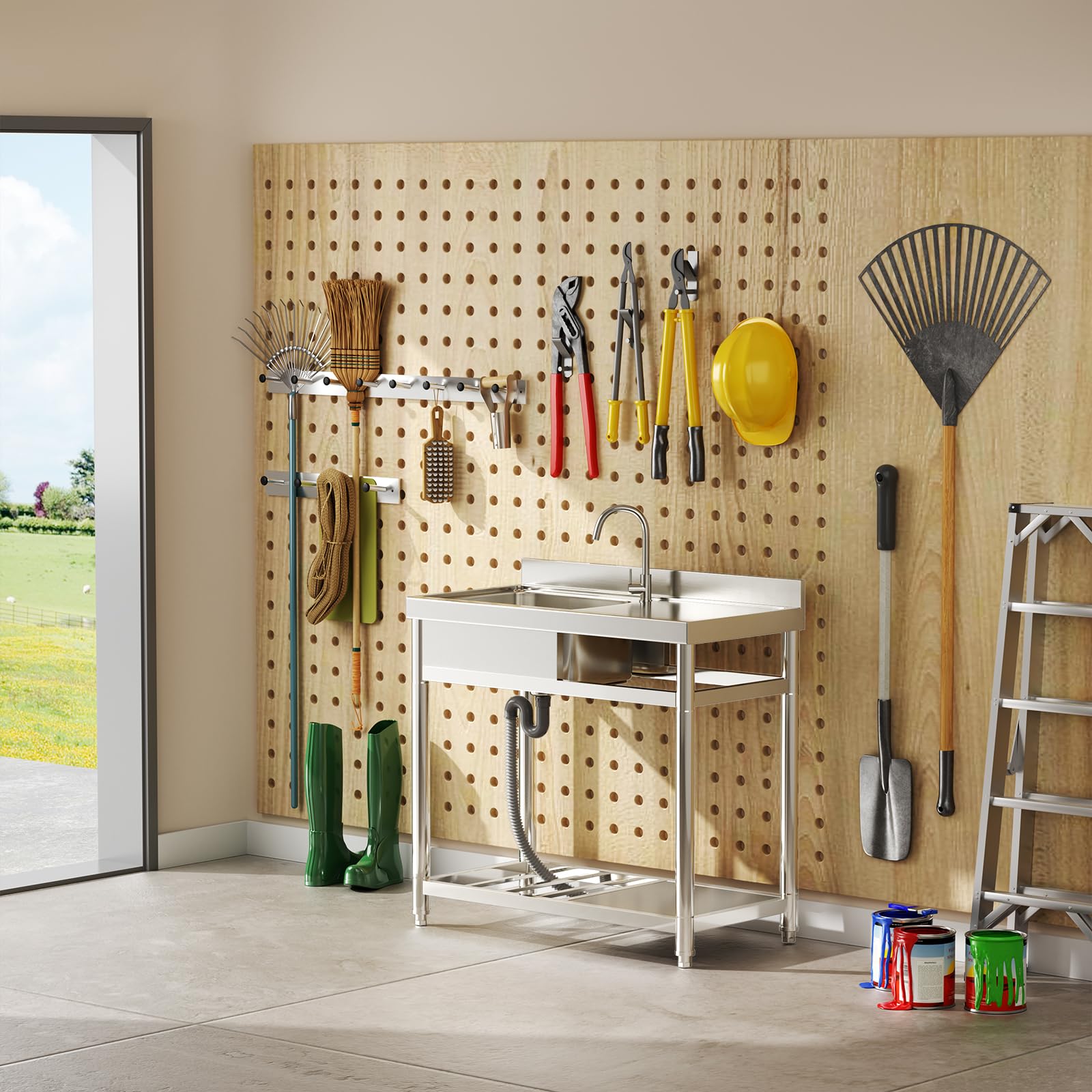 Free Standing Commercial Restaurant Kitchen Sink