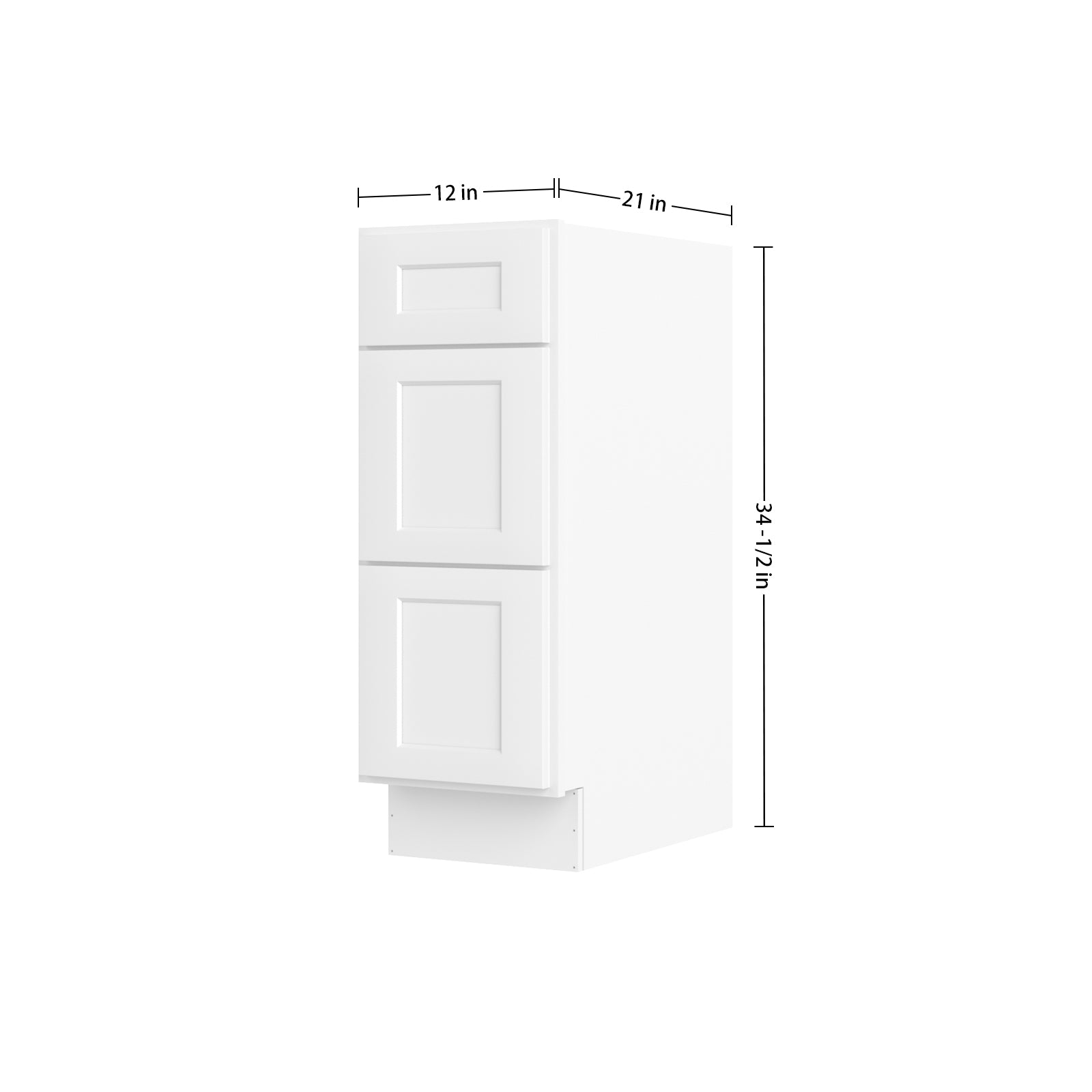 Rockport in Bath Vanity Cabinet without Top in Shaker White