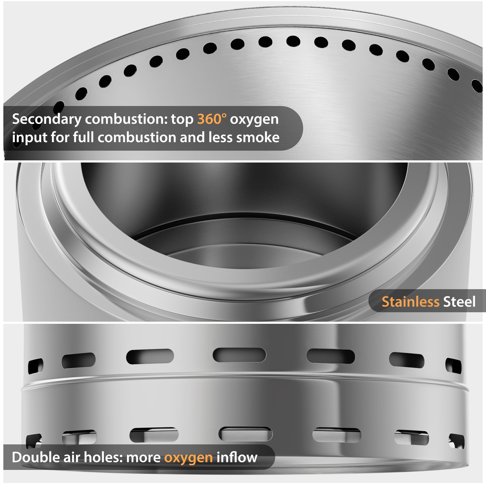 Stainless Steel Wood Burning Outdoor Fire Pit