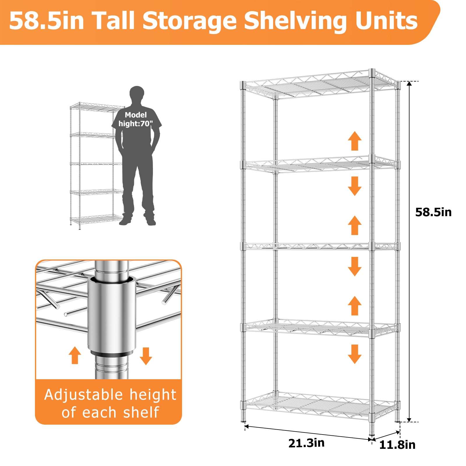 Adjustable Heavy Duty Metal Shelving